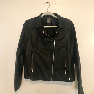 Faux Black Leather Jacket